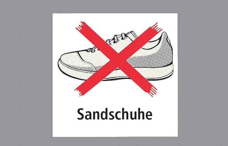 Sandschuh-Verbotsschild